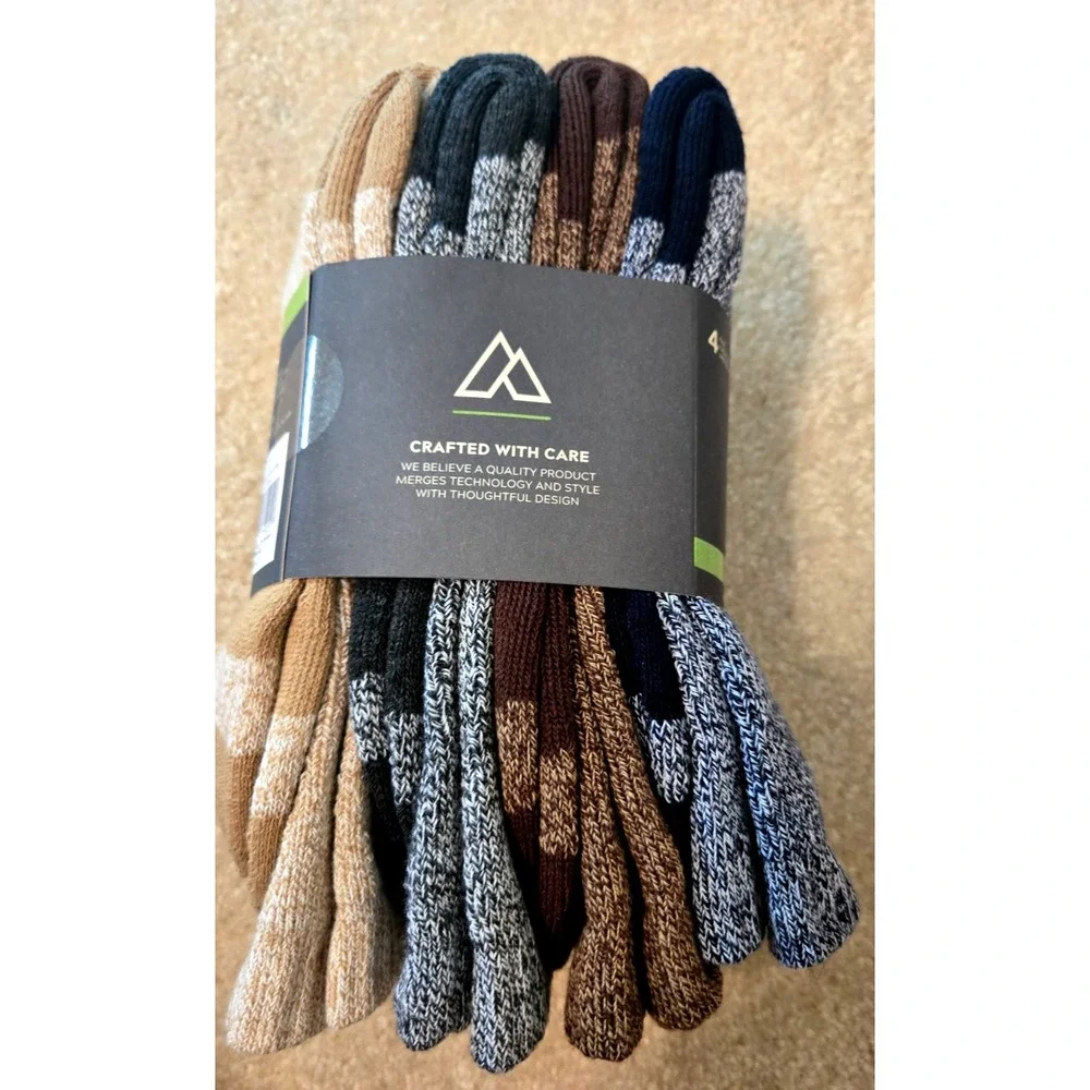 Alpine Design Performance Hiking Sock Men's Medium Assorted Grey‎ 4-Pak